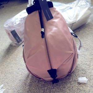 Rebecca Minkoff sporty satin Julian backpack pink